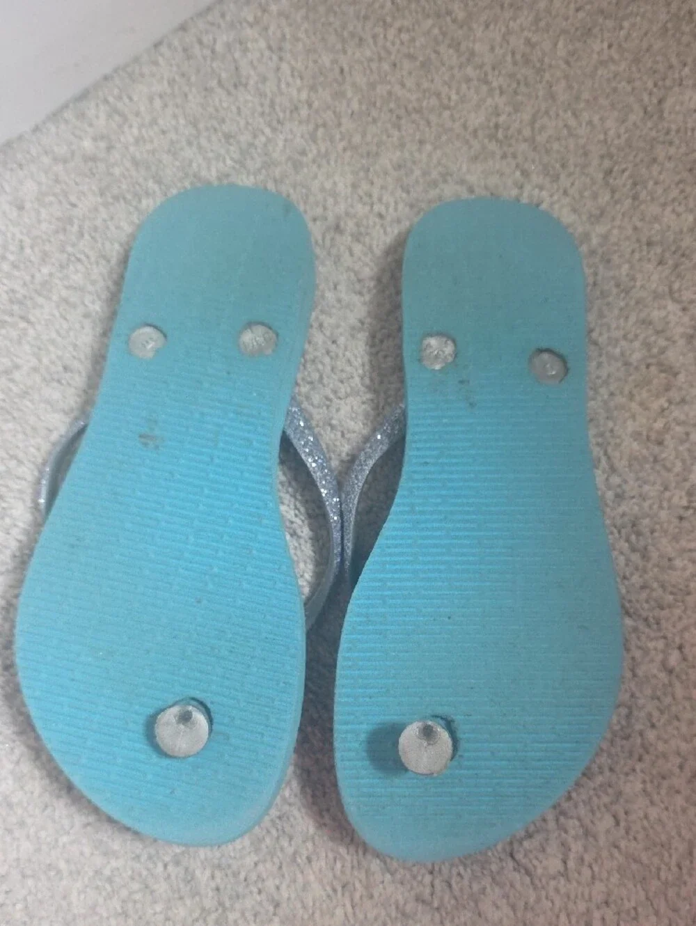 Havaianas Teal & Purple Mermaid-Scale Glitter Flip Flops